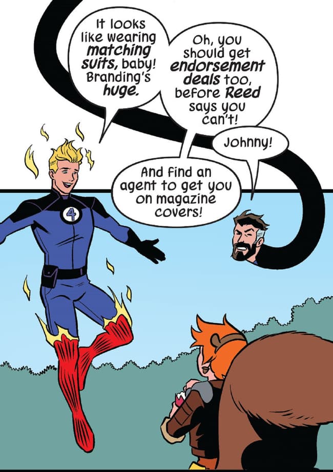 Johnny Storm talks branding with Squirrel Girl!