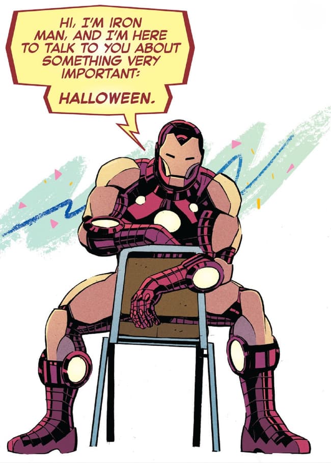 Iron Man with an important Halloween PSA!