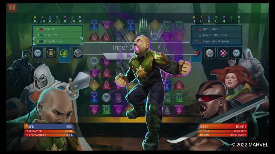 Puck uses Inner Demon in MARVEL Puzzle Quest
