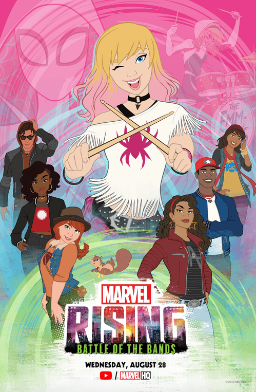 D23 Expo 2019 Dove Cameron Returns As Ghost Spider In Marvel Rising Battle Of The Bands Marvel 