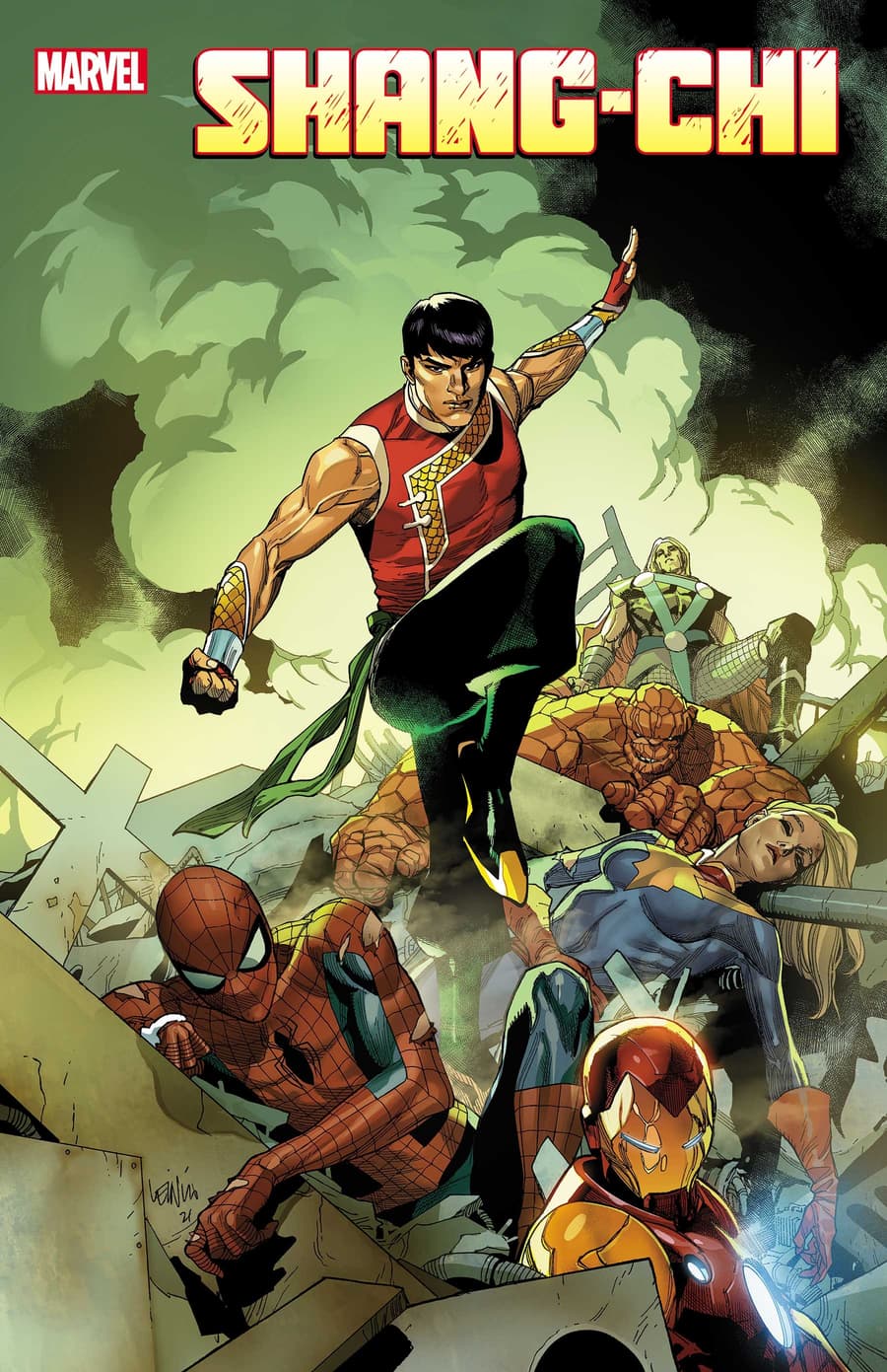 Cover to SHANG-CHI (2021) #1 by Leinil Francis Yu.
