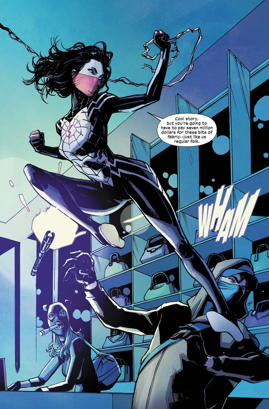 Silk punches out robbers.