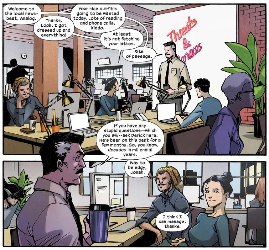 J. Jonah Jameson lays the groundwork on Cindy's first day on the job.