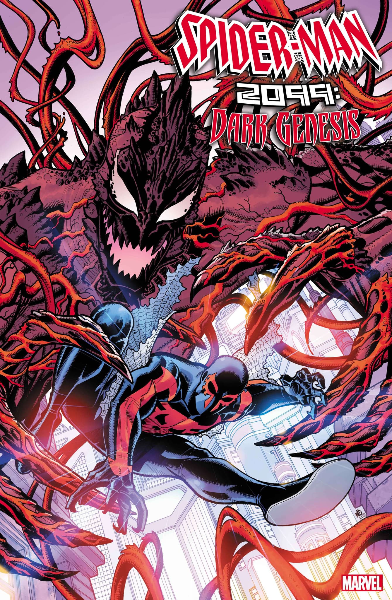 SPIDER-MAN 2099: DARK GENESIS #1 cover by Nick Bradshaw