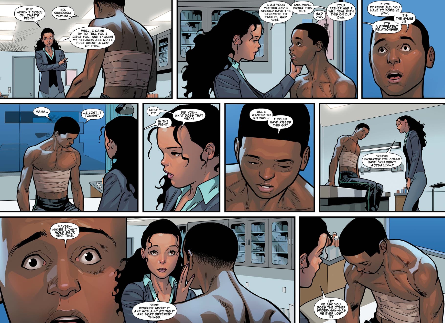 Miles Morales tells Rio his deepest fear in SPIDER-MAN (2016) #18.