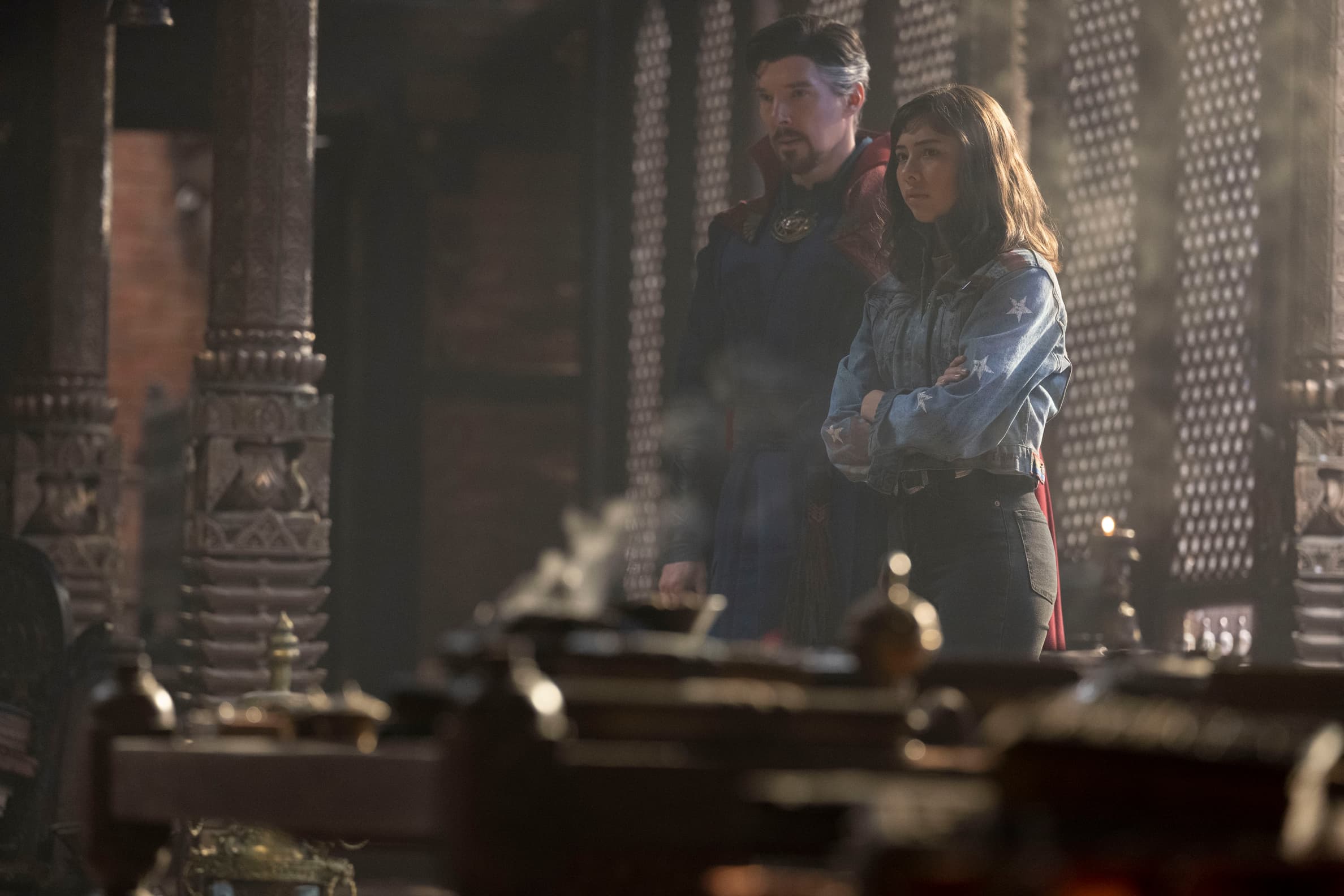 Doctor Strange in the Multiverse of Madness - Doctor Strange (Benedict Cumberbatch) and America Chavez (Xochitl Gomez)