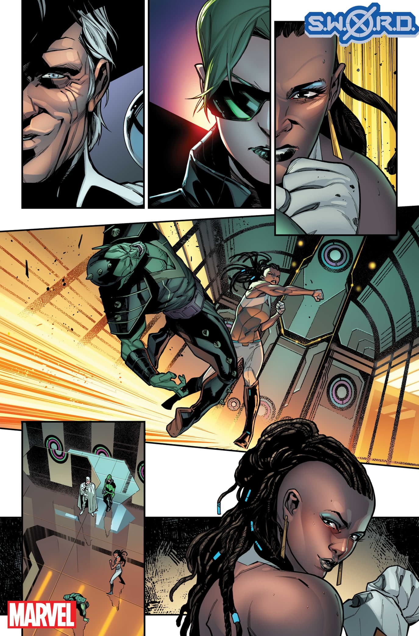 S.W.O.R.D. #1 preview pages by Valerio Schiti with colors by Marte Gracia