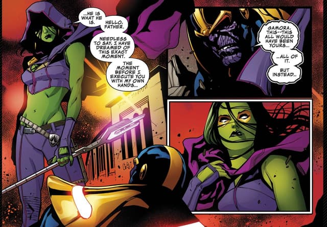 Gamora and Thanos