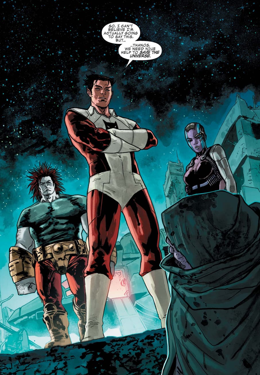 Starfox seeks Thanos' help in THANOS (2016) #7.