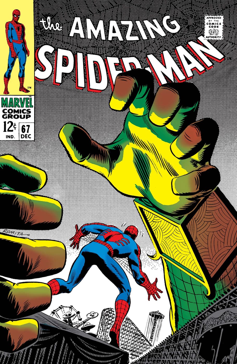 Cover to THE AMAZING SPIDER-MAN (1963) #67 by Romita Sr. 
