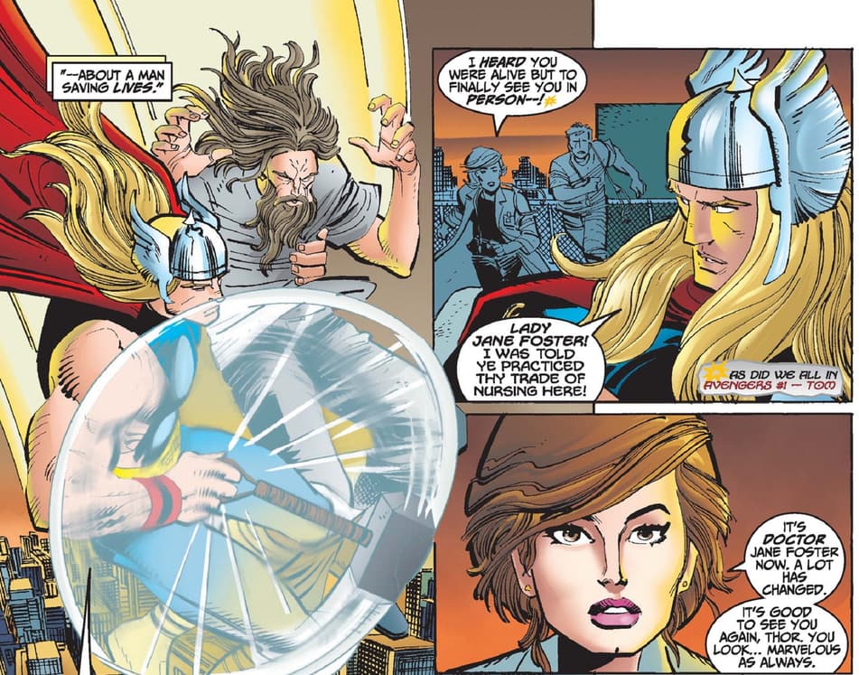 Jane declares herself as a doctor in THOR (1998) #1.