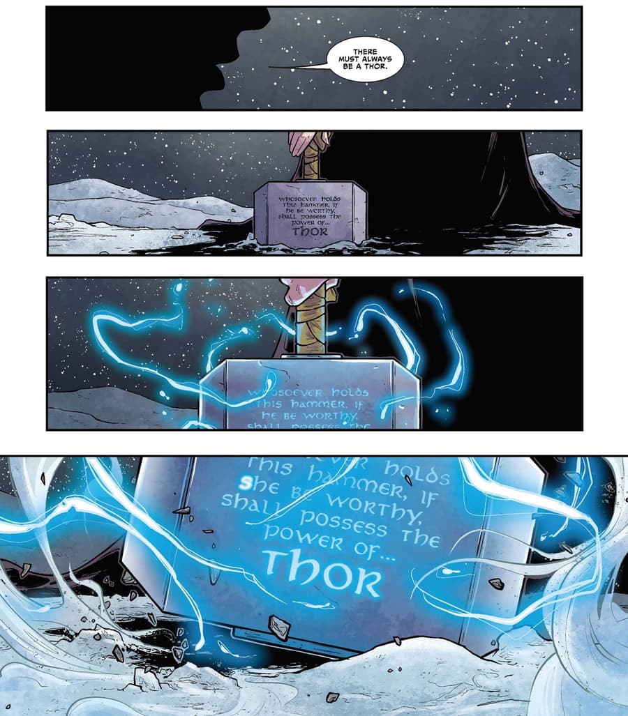 Let “she who is worthy” in THOR (2014) #1.