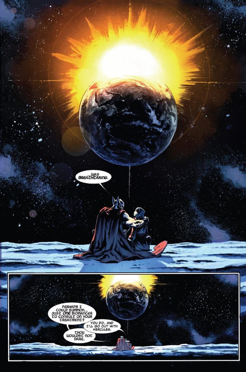 Jane Foster visits the moon with Thor.
