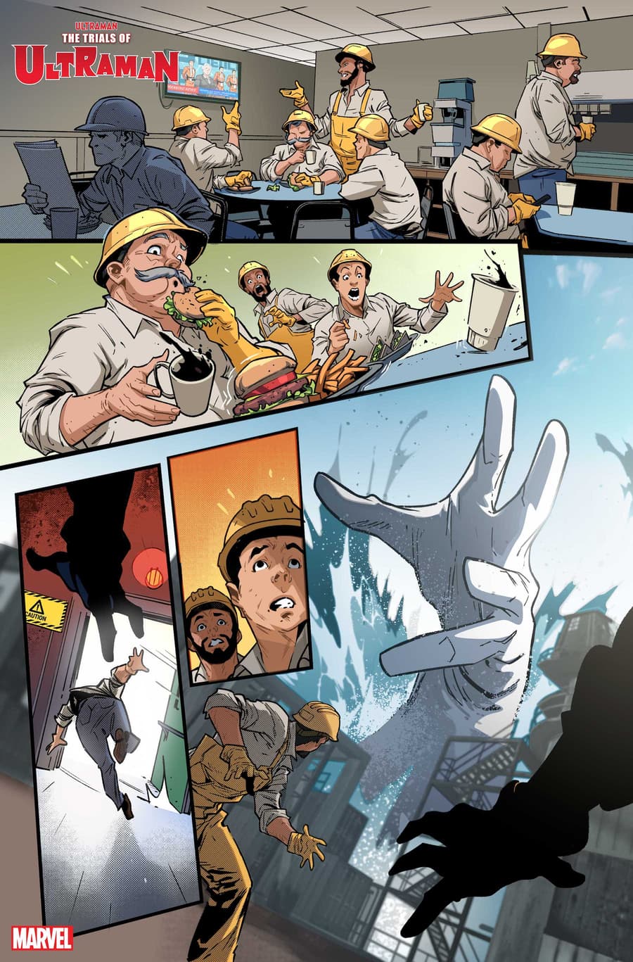 THE TRIALS OF ULTRAMAN #1 preview pages by Francesco Manna with colors by Espen Grundetjern
