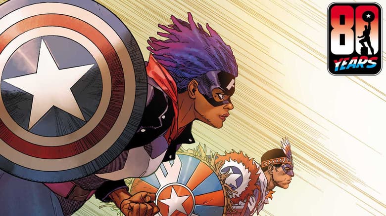 All Five Local Captain Americas Unite for the First Time on Leinil Francis Yu's Cover for 'The United States of Captain America' #5!