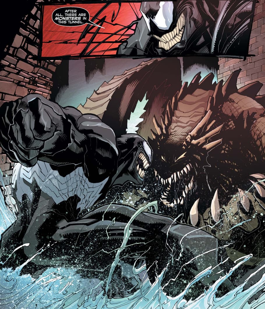 Venom versus an underground foe in VENOM (2016) #151.