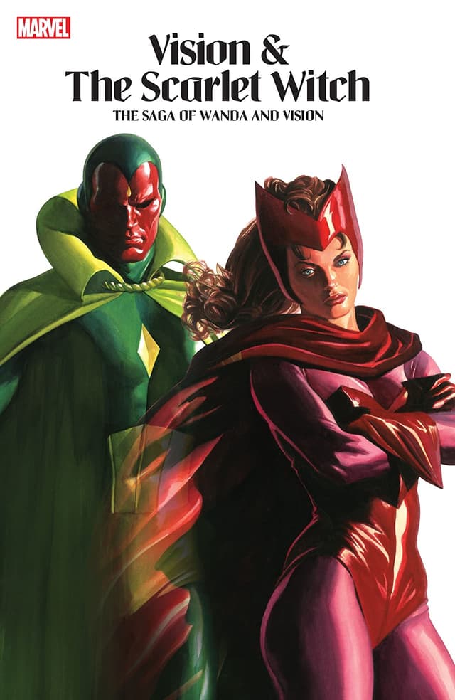 Cover to VISION & THE SCARLET WITCH: THE SAGA OF WANDA AND VISION.