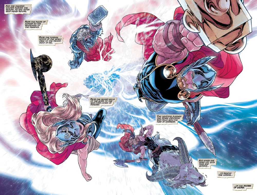 The Storm of Thors in WAR OF THE REALMS (2019) #6.
