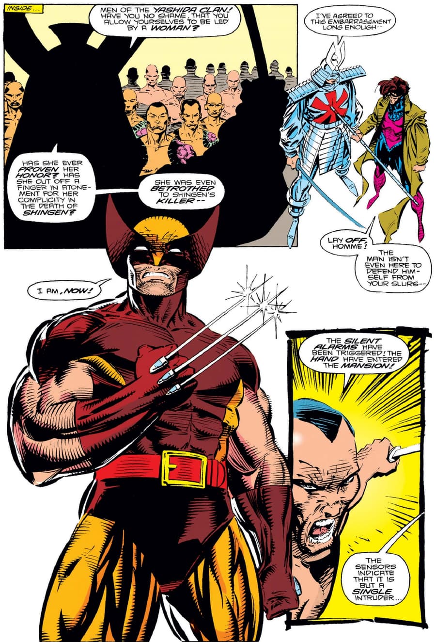 Logan back in a classic uniform in WOLVERINE (1988) #57.