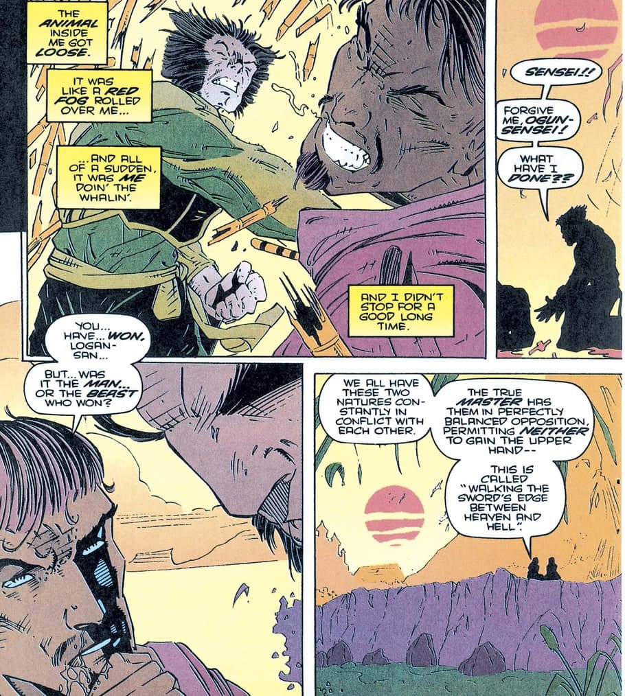 Logan learns a tough lesson from sensei Ogun in WOLVERINE (1988) #89.