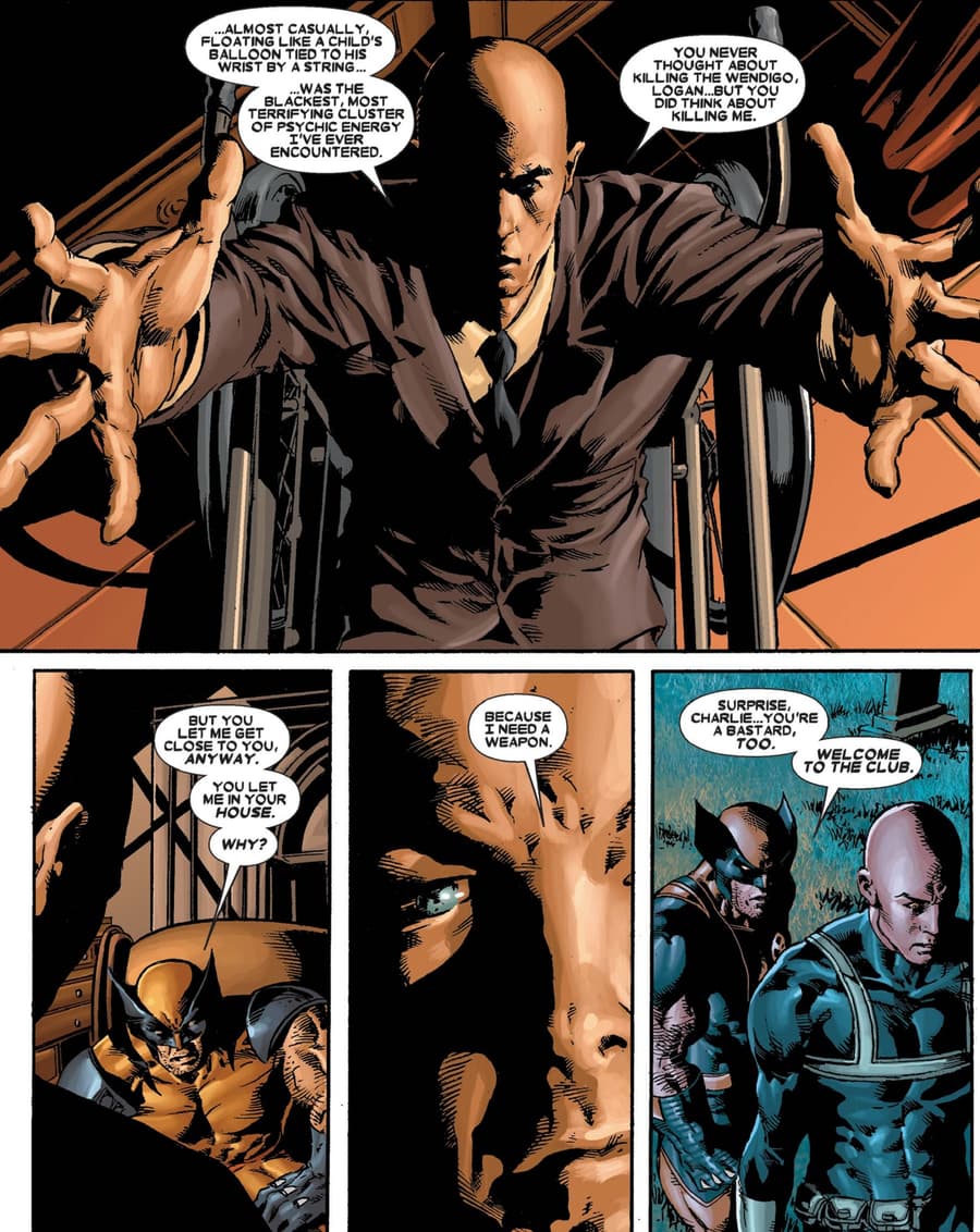 Professor X reveals his true motives in WOLVERINE ORIGINS (2006) #29.