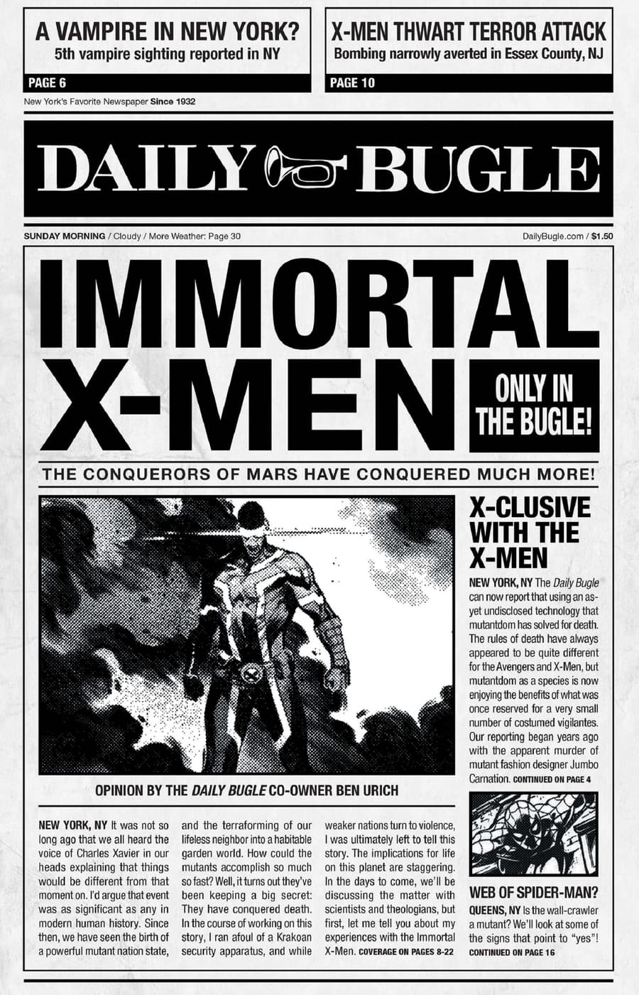 The Immortal X-Men headline.