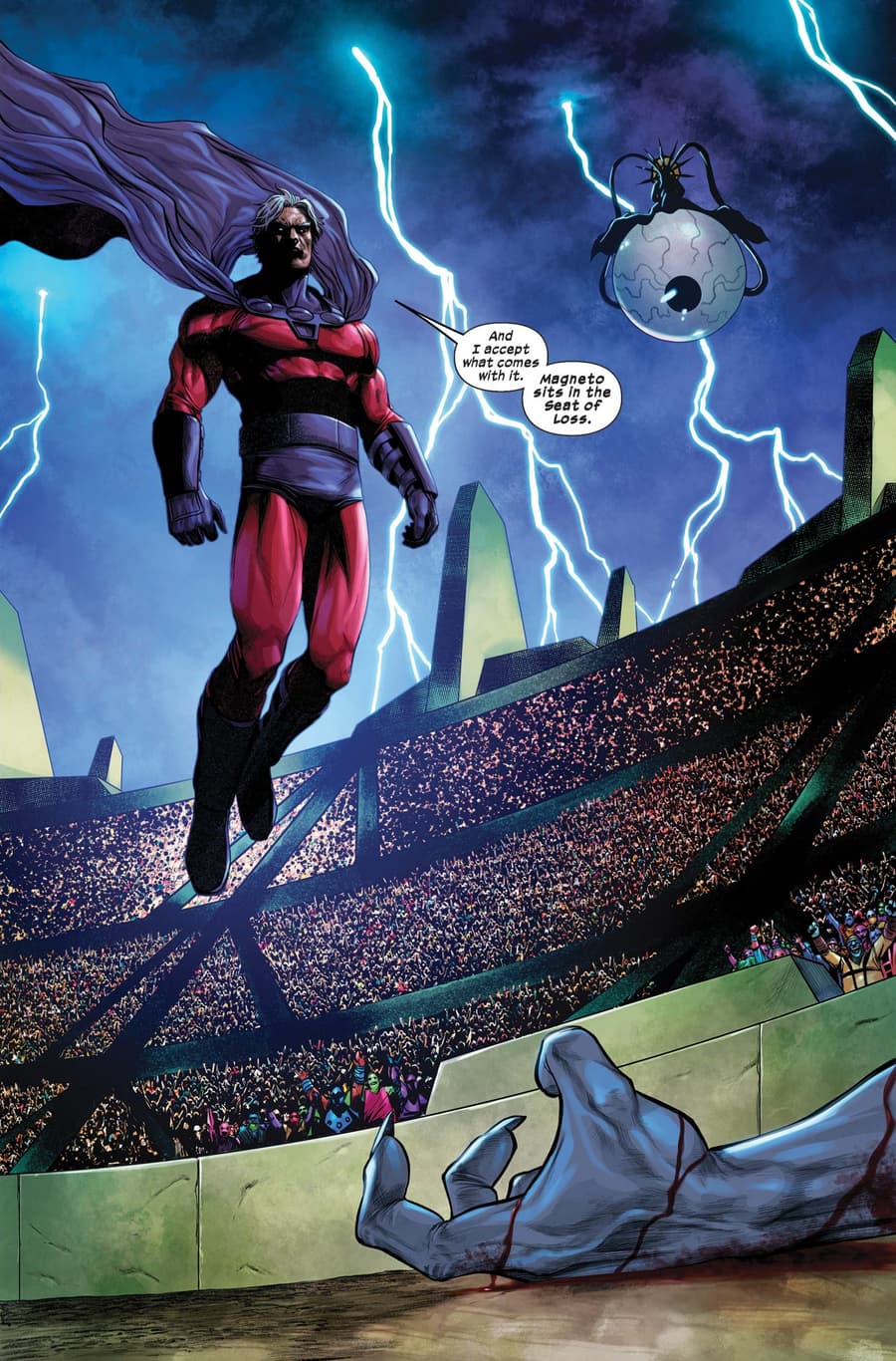 Magneto asserts his place on Arakko in X-MEN RED (2022) #3.
