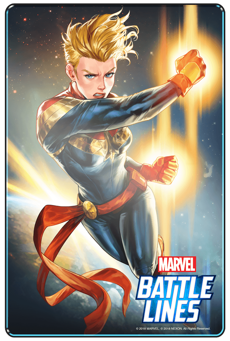 MARVEL Battle Lines strategic card game - Captain Marvel
