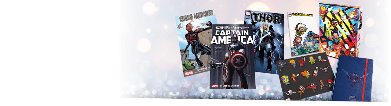 Chances to win special Marvel items and merch! Skottie Young Marvel Made bundle and comic books.