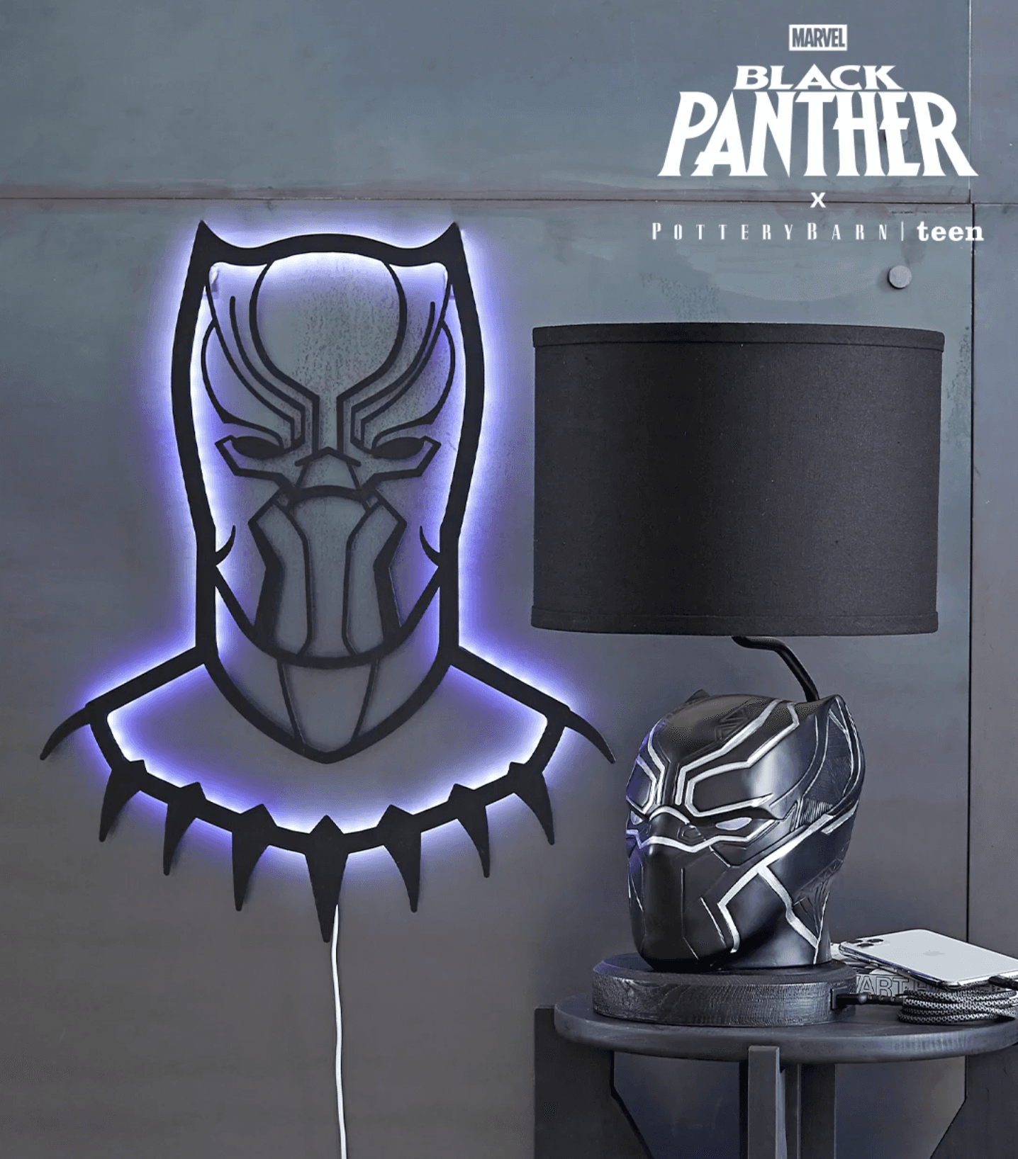 black panther 3d wall light